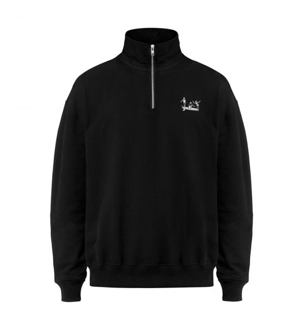 Half Zip Sweater Embroidery - Unisex Half-Zip Sweatshirt ST/ST-16