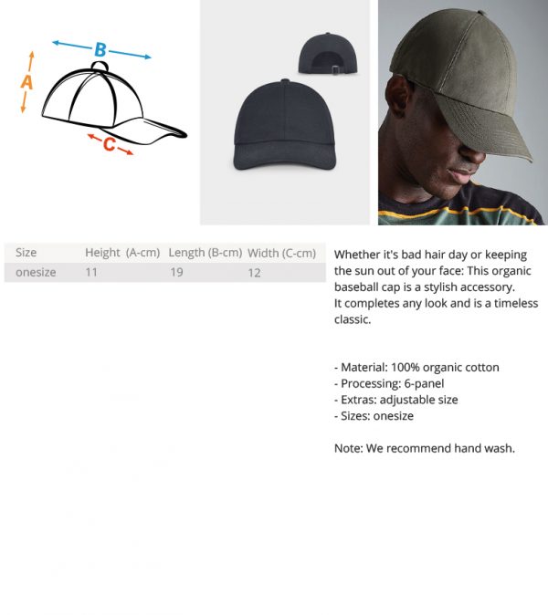 Cap - Organic Baseball Cap with Embroidery - Image 2